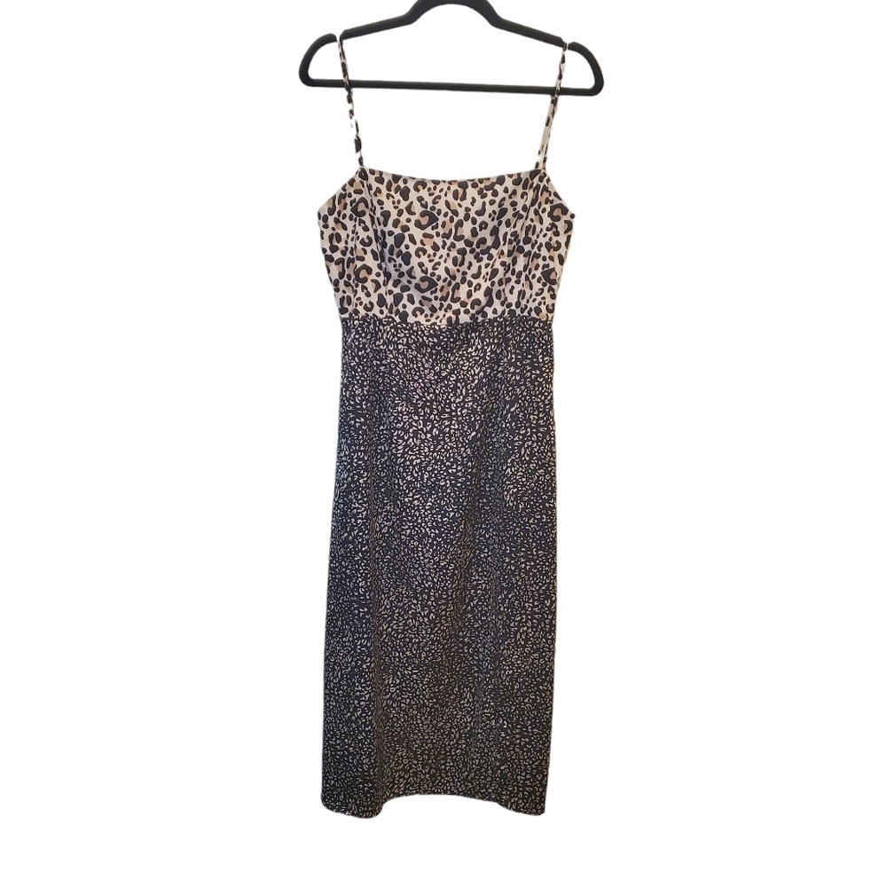 Lulu's Large Bold Two Tone Cheetah Print Midi Slip Dress